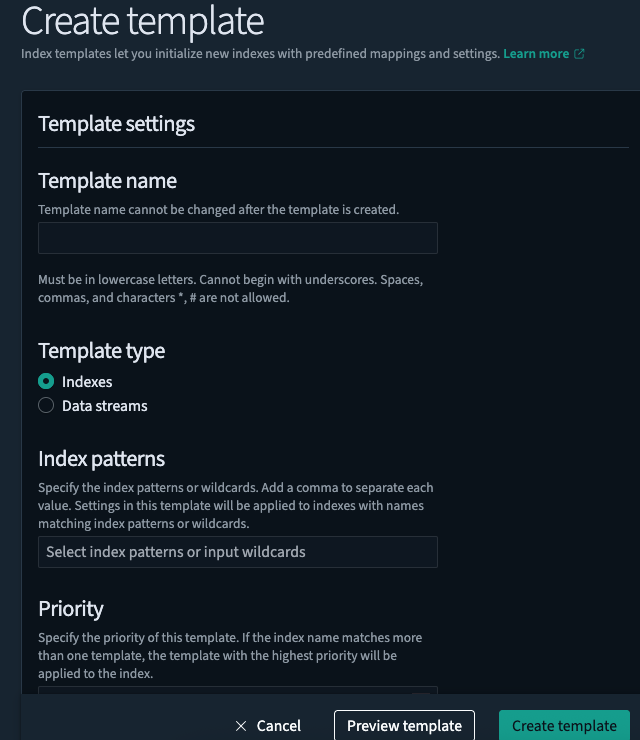Screenshot showing UI copy of text for OpenSearch Dashboards